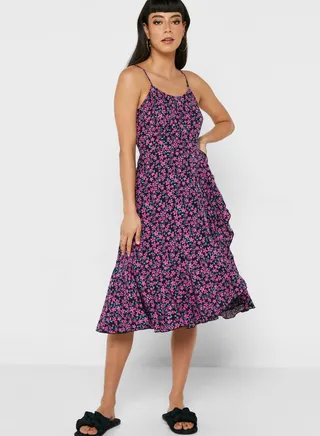 Strappy Printed Dress 