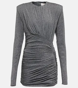 Metallic ruched minidress