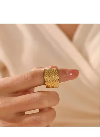 Free size stainless steel ring, one piece 
