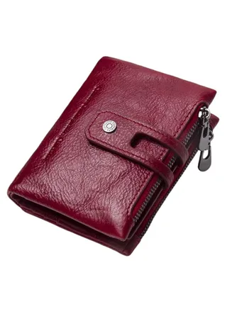 2-Fold Classic Large Capacity Casual Wallet Maroon 