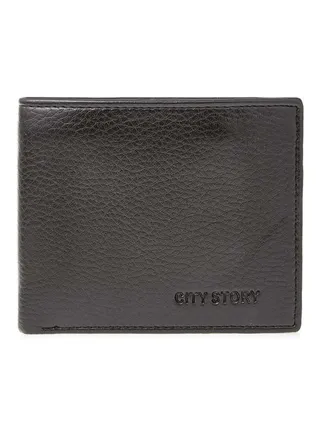 Bifold Leather Mens Wallet Black 