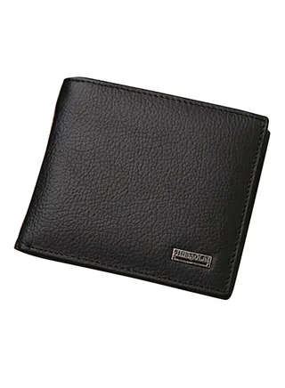 Luxury Bifold Short Wallet Black 