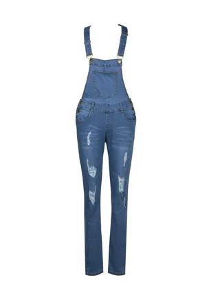 Denim Square Neck Dungaree Blue 