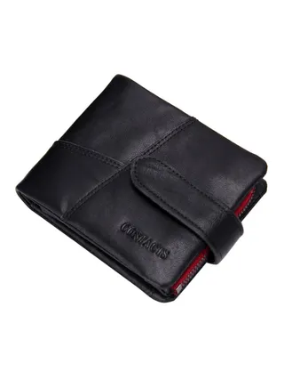 Leather Bifold Wallet Black 