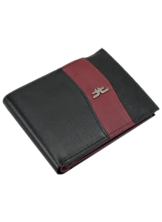 Genuine Leather Hand-Crafted Wallet For Men Fourfold Leather Wallet Mean's Stylish Wallet, Wallet For Men'slim Larger Capacity Wallet For Men - Black & Maroon Fourfold Wallet For Men 