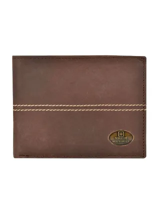 Leather Bi-Fold Wallet Brown 