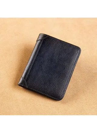 Timeless Leather Wallet for Men - A Must-Have Accessory, Dark Blue 