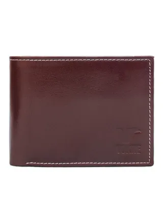 Leather Bifold Men's Wallet Burgundy 