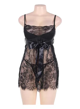 Floral Lace Pattern Playsuit Black 
