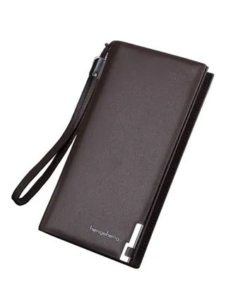 Zip Around Long Leather Wallet Brown 