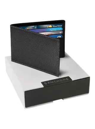 Bi-Fold Leather Wallet Black 