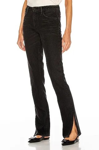 GRLFRND Hailey Low Rise Slim Boot in Black