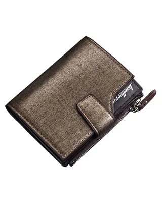 3-Fold Multilayer Fashionable Wallet Brown/Gold 