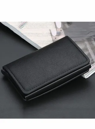 Card Hold, Mad Cow Leather Unisex, Automatic Pop up Wallet, Unisex Metal Anti RFID Wallet Credit ID Card Holder Men Women Business Cardholder Cash Card Pocket Case Pass Credit Card 