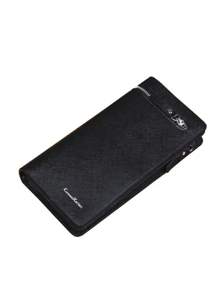 Business Wallet With Zip Coin Pocket And Id Window Black 
