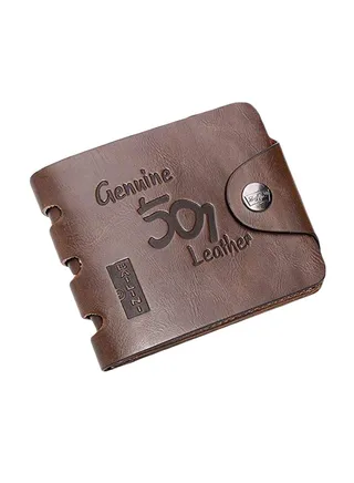 Leather Bifold Wallet Brown 