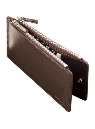 Slim Bi-Fold PU Leather Wallet Gold 