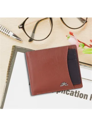 Laveri Genuine Leather Designer Wallet With RFID Protection Brown And Black 