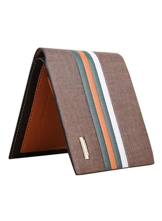 Short Bi-Fold Wallet Brown 