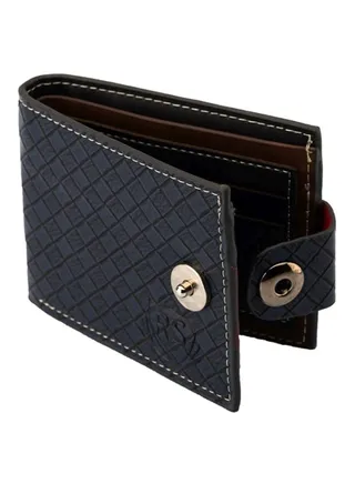 Leather Mens Card Holder Wallet Blue 