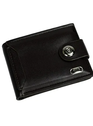 Black Slim Leather Bifold Wallet for Men Minimalist Men’s Wallet Card Holder with ID Window with Clutch Gift Wallet for Men 