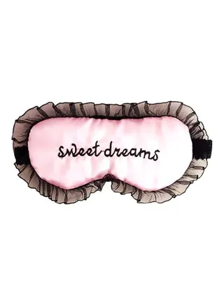 Sweet Dreams Embroidery Eye Mask Pink/Black 
