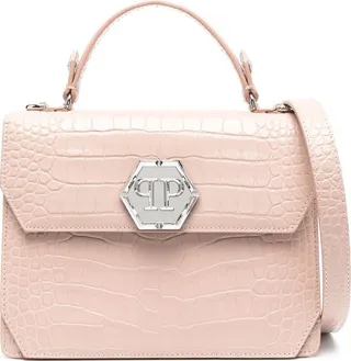 Superheroin crocodile-effect tote bag