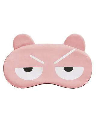 Angry Funny Cartoon Sleeping Eye Mask Pink/Black/White 