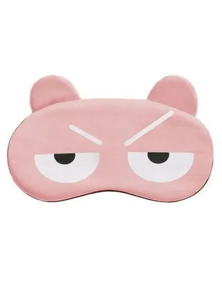 Angry Funny Cartoon Sleeping Eye Mask Pink/Black/White 