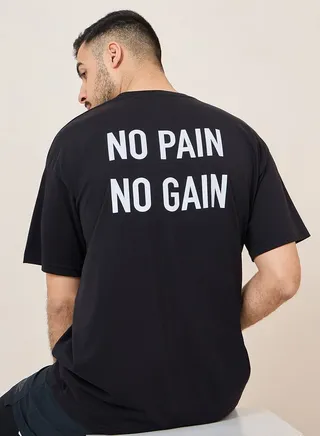 Oversized Back Slogan Active T-Shirt