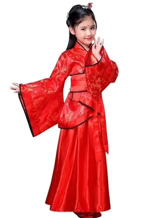 New Retro Chinese Hanfu Dress Imitation of Tang and Song Dynasties Girls' Dress 