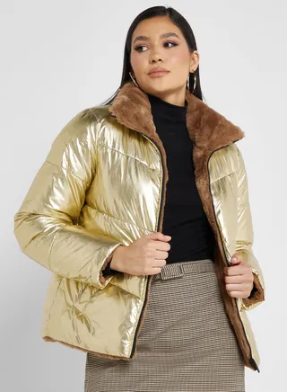 Zip Through Puffer Jacket 