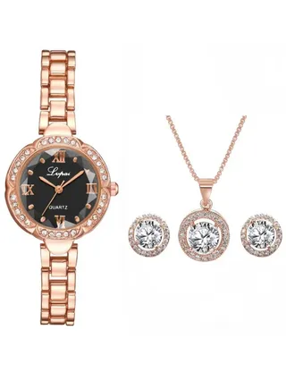 Jewelry set with analog watch 