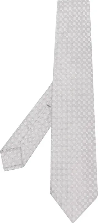 Geometric-Print Silk Tie