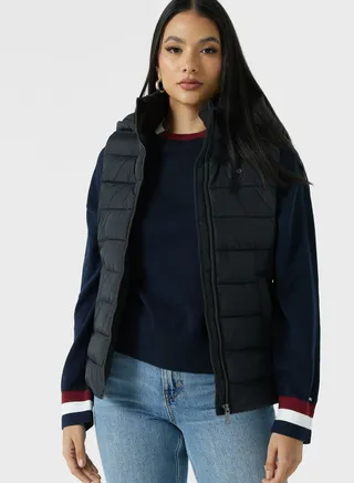Zip Through Hooded Vest Jacket