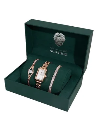 Rose Gold Luxurious Ice and shine watch set TTS 