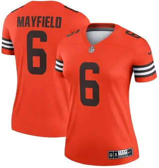 Women's Nike Baker Mayfield Orange Cleveland Browns Inverted Legend Jersey