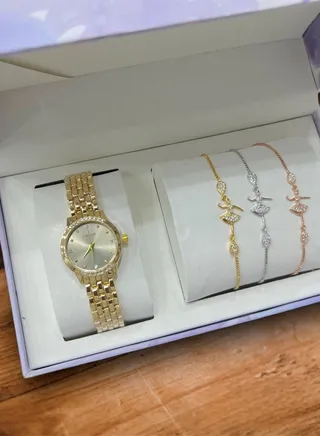 High quality waterproof women's watch gift set 