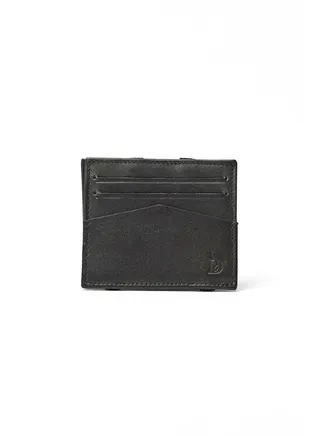 Fashionable Logo Embellished Genuine Leather Card Holder With Multiple Pockets 