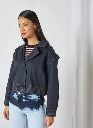 Extended Shoulder Jacket Navy 