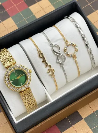 Women's Stainless Steel Set, Consisting of a Watch and set of Bracelets 