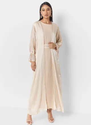 Puff Sleeve Abaya With Inner