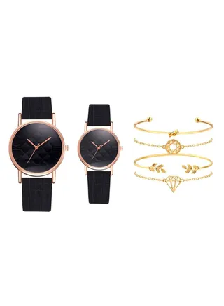 unisex Analog Watch And Bracelet Set 