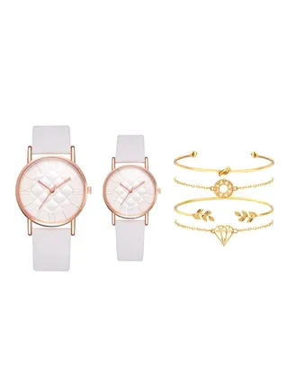 Analog Watch And Bracelet Set 