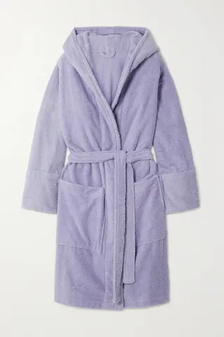 Tekla - Hooded Organic Cotton-blend Terry Robe - Purple