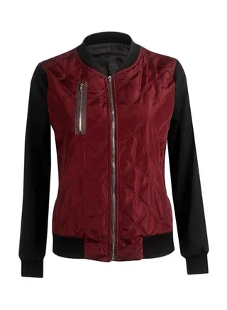 Vintage Classic Style Long Sleeve Biker Jacket Red/Black 