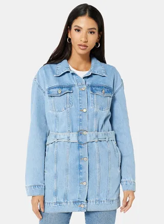 Longline Denim Jacket Blue 