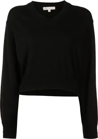 Elle V-neck fine knit jumper