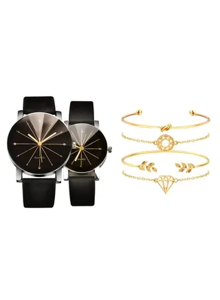 6-Piece Classic Design Analog Watch And Bracelet Set 267 