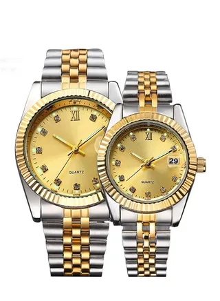 A high-quality, waterproof couple's watch set inspired by the famous Rolex watches, Classic dial 